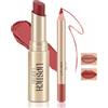 Boobeen Set di 2 Pezzi di Fodera per Labbra e Rossetto, Ultra-Long-Lasting Nude Matte LipLiner Cremoso Rossetto Impermeabile Colore Labbra