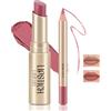 Boobeen Set di 2 Pezzi di Fodera per Labbra e Rossetto, Ultra-Long-Lasting Nude Matte LipLiner Cremoso Rossetto Impermeabile Colore Labbra