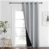 PONY DANCE Tende Cameretta Bambini 1 Pezzo 140x240 CM Tende Camera da Letto Moderna Tenda Oscurante 100% ad Anelli Tende Termiche Isolanti per Interni, Grigio Chiaro