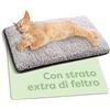 Knupis Tappeto Cuscino Autoriscaldante Gatto e Cani 60x45cm - Cuccia Coperta Termica per Gatti - Riduzione del Rumore - Rivestimento Lavabile - Con Fondo Antiscivolo (Grigio)