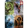 Educa - Puzzle di 1500 pezzi per adulti | Grafico a stella magica elementale, Anne Stokes. Misura: 85 x 60 cm. Include la colla Fix Puzzle. Da 14 anni (19941)