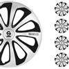 Sparco Spc1675Svbkc Set Copricerchi 4 Pezzi Sicilia 16 Pollici Argento/Nero/Carbono, Set Di 4
