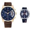 Tommy Hilfiger Orologio Analogico Multifunzione al Quarzo da Uomo 1710453 & Orologio Analogico Multifunzione al Quarzo da Uomo con Cinturino in Silicone Blu Navy - 1791476