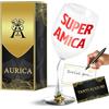 Aurìca Aurica Calice Vino Personalizzato SUPER AMICA Il Bicchiere Piegato Che Celebra L'Amicizia! Regala Un Super Brindisi Che Stupisce - Divertente, Elegante E Ironico In Cristallino, Scatola Regalo Inclusa