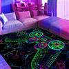 HOLAVIDA Tappeto per Giochi Neon, 3D Tappeto Reattivo ai Raggi UV del Controller di Gioco, Tappetino Fluorescente Antiscivolo per Pavimenti, Decorazione per la Sala Giochi dei Bambini, 180x120cm