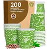 Baciato Caffè 200 Bicchierini in Carta da caffè 65ml CoffeeGreenCUP Bicchieri Ecologici Biodegradabili Monouso Piccoli Asporto Bevande Calde
