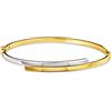 MIORE Braccialetto a Bande in Oro Giallo e Oro Bianco 9Ct 375 Braccialetto senza Chiusura con Meccanismo di Sicurezza, Lunghezza 18,5 cm