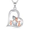INFUSEU Collana Mamma e Figlio, Oro Rosa Tre Bambini Gioielli Regalo per Mamma e Figlia