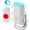 ALEENFOON Pulsante di Chiamata di Emergenza Wireless per Anziani, Allarme Pager a Vibrazione Caregiver Pager Allarme Cercapersone per Anziani Bambini (1 in 1)