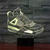 wodclockyui Jordan retro 4 scarpe sneakers da basket 3d luce notturna LED illusione luce USB unica arte scultura decorazione regalo giocattolo per bambini
