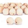 Vaessen Creative Perle di Legno, Rotonde, Non Trattate, ø 30 mm, 20 unità, per Attività di Arti e Mestieri, Decorazioni, Creazione di Gioielli e Altro