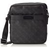 Guess Myself Top Zip Crossbody, Borse Tracolla Uomo, Nero, Taglia Unica