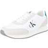 Calvin Klein Jeans Sneakers da Runner Uomo con Logo, Multicolore (B White/Oyster Mushroom/Tint), 44