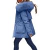 Vagbalena Cappotto Invernale Donna Sherpa Foderato Cappotto Cappotto con Cappuccio Cappotto Ispessito Cappotto Caldo Cappotto Invernale Lungo Cappotto con Cappuccio Cappotto Lungo in Pile (Blu,L)
