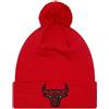 New Era Berretto da uomo Infill Bobble ~ Chicago Bulls rosso, Rosso, Taglia unica