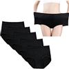 Jamron Donna Taglia Forti Pacco da 5 Mutande Vita Alta Biancheria Intima Slip Maxi di Controllo della Pancia Grigio + Grigio + Grigio + Grigio + Grigio 5XL