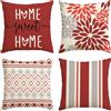 Artoid Mode Dalie Federe Confezione da 4, Quadrate per Cuscino, Divano, Sedia, Camera da Letto 45 x 45 cm Rosso