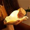 CECOMBINE Luce Notturna Bambini, Lampada Orsetto Piatto Luce Notturna, Silicone Lampada Notturna con Sensore Tattile Funzione Timer 30 Minuti Luci Notturne per Bambini per Batteria Ricaricabile Notturna Regalo