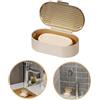 Sbomi Portasapone doppio strato con coperchio, Scatola per sapone, Porta Saponetta Bagno, contenitore portasapone, porta sapone solido perfetto per casa, bagno, viaggi, campeggio (Ambra)