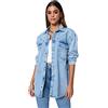 Trendyol Jeans con Colletto a Camicia Basic Oversize da Donna, Blu, XS