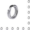 Gierzijia 100 anelli divisi in acciaio inossidabile, doppio strato di appiattimento anello esca cerchio, 11-158,8 kg acqua salata d'acqua dolce linea di esca connettori doppio scatto