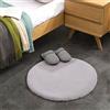 Teppich Wölkchen Tappeto Soffice Di Pelliccia Finta Di Coniglio - Decorazione Da Salotto - Tappeto Di Pelliccia Lavabile Come Tappetino Da Letto - Grigio - 60cm Rotondo