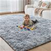 CHOSHOME Tappeti Per Soggiorno Tappeto Grande Soffice e Soffice Che Non Perde Peli Tappeti Shaggy Motley Tappeto Tie-dye Tappeti Moderni per Interni per Camere da Letto Grigio Chiaro 120 x 180 CM