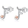 CELESTIA Orecchini con Iniziale Donna Piccoli Orecchini Punto Lucea con Lettere Cuore Argento Sterling 925 Idee Regalo Laurea Donna