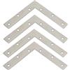SAYAYO Piastra Staffa Angolare Piatta in Acciaio Inox Piatta a Forma di L 150mm* 150mm Angolo Retto Angolari Staffe Squadrette Angolare per Riparazione Mensola di Legno Tavolo Sedia Letti Armadi, 4 PZ