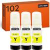 Supply Guy Inchiostro Giallo compatibili con Epson 102 per EcoTank ET-4850 ET-2850 ET-2856 ET-3850 ET-4856 ET-15000 (3 Flaconi di Inchiostro da 3x70ml)