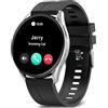 BRIBEJAT Smartwatch Uomo Donna, 1.43 AMOLED Orologio con Effettua/Risposta, Orologio Fitness con 100+ Modalità, Cardiofrequenzimetro,Impermeabile IP68 Activity Tracker per Android iOS, Argento