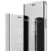 MRSTER Samsung S6 Cover, Mirror Clear View Standing Cover Full Body Protettiva Specchio Flip Custodia per Samsung Galaxy S6. Flip Mirror: Silver