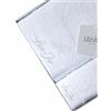 Russo Tessuti Set Bagno Teli Spugna 100% Cotone 1+1 Viso Ospite Liu Jo LiuJo Lurex Logo Ricamo-Bianco