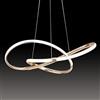 Huilefu Moderna sospensione LED con design a spirale, 64W dimmerabile con telecomando, luce a lampadario regolabile in altezza, per soggiorno, camera da letto, sala da pranzo, isola della cucina (F - Oro)