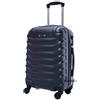 R.Leone Valigia EasyJet 45x36x20 cm Trolley Bagaglio a mano in ABS 4 Ruote (Grigio, 2026 Valigia 50x33x19,5 cm)