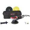Dino KRAFTPAKET 640247 - Lucidatrice eccentrica, 8 mm - 710 W, con Rotazione a Punta, Set con Spugna per lucidatura da 125 mm, per Auto, Barca, Colore: Grigio