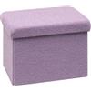 Bonlife Pouf a Cubo con Vano Portaoggetti,Pieghevole, con Coperchio, In Velluto,42X32X32cm,Viola