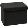 Bonlife Pouf a Cubo con Vano Portaoggetti,Pieghevole, con Coperchio, In Velluto,42X32X32cm,Nero