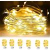 SIXIUDIA (6 pezzi) Luci per Bottiglia,2M 20LED Tappi LED a Batteria per Bottiglie,Fairy Lights, Lucine Decorative per Camera Natale Interni e Esterni,Casa, Feste, Matrimonio(Bianco Caldo)