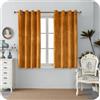GIRASOLE HOME Coppia Tende Adelaide Morbide Oscuranti Termiche in Velluto 2 Pannelli da 140x150cm con Occhielli, Ambra