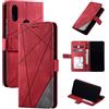 Kukoufey Cover per Huawei Honor 8X,Custodia in Pelle Custodia per Huawei Honor View 10 Lite JSN-AL00 JSN-AL00a JSN-TL00 JSN-L21 JSN-L42 JSN-LX3 JSN-L23 Custodia Cover Case Red
