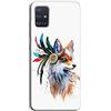 Mixroom - Cover Custodia per Samsung Galaxy A51 Case in TPU Silicone Morbida Fantasia Volpe Indiane Piume R262