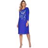 e.Femme® Camicia da Notte da Donna Jenny 1113 in 93% Cotone e 7% Elastan, con Gufo, Blu Grano., 56