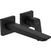 hansgrohe Logis - Rubinetto lavabo a incasso per montaggio a parete, Miscelatore lavabo risparmio idrico (EcoSmart) con bocca di erogazione 20,6 cm, nero opaco, 71256670
