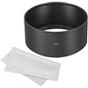 PATIKIL 77mm Obiettivo Cappuccio, Lungo Messa Fuoco Smerigliato Superficie Antiriflesso Interno Cappuccio con Pulizia Panno per Fotocamera Obiettivo, Nero