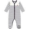 Petit Bateau A08B6, Pigiama dormi bene Unisex - Bimbi 0-24, Bianco Marshmallow/Blu Smoking, 24 mesi