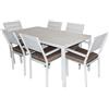 Huspert Set tavolo e sei sedie da giardino in resina bianco modello Argo