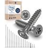 NietFullThings Vite a testa svasata TORX V2A in acciaio inossidabile 6-mm di spessore - Lunghezza della vite di 30-mm - 25 pezzi - Filettatura parziale di 20-mm Vite per legno 6x30