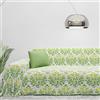 Byour3 - Copridivano Puro Cotone 3 4 5 Posti Granfoulard Fantasia Damascato Salvadivano Telo Arredo Foulard Copritutto Salva Divani Ad Angolo Penisola destra sinistra (Damask Verde, 1 posto)