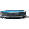 Intex Piscina Ultra Frame Rotonda XTR - Ø 488 x 122 cm - Set con piscina, pompa filtro a sabbia, attacchi, scaletta, telo di copertura e telo di base